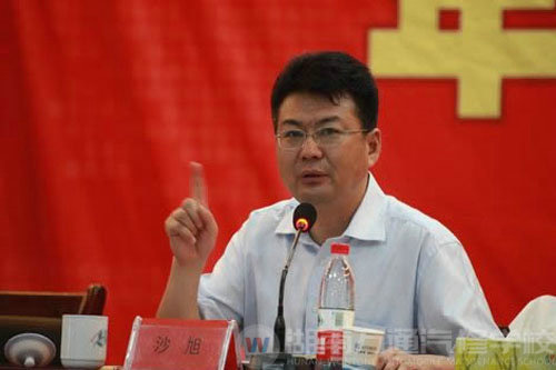 萬通汽修學(xué)校，新華集團副總經(jīng)理沙旭做講話